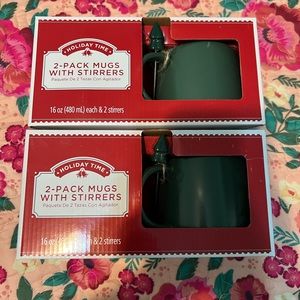 2 sets Holiday mugs totaling 4
